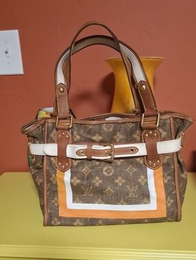 Louis Vuitton Limited Edition Monogram Tisse Sac Rayures PM Tote Bag